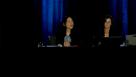 Presenters Meg Garvin and Amy Liu speaking